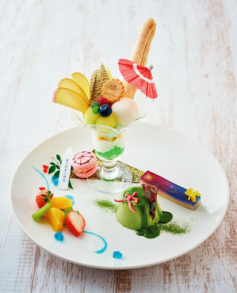 京たんごメロンパフェと夏祭りプレート 2,662円（サ込）。