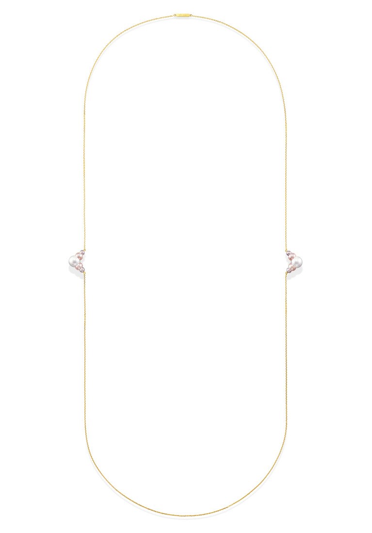 トリプルパール ネックレス CHC 0228(イエローゴールド、淡水真珠)583,000円。