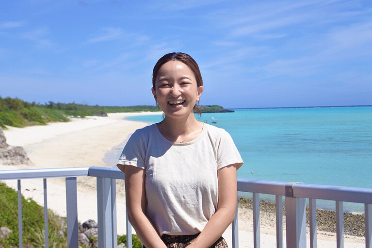 かつて広島のエステで働いていた喜田さん。オイルからオリジナルで作るためにヨロン島へ移住。