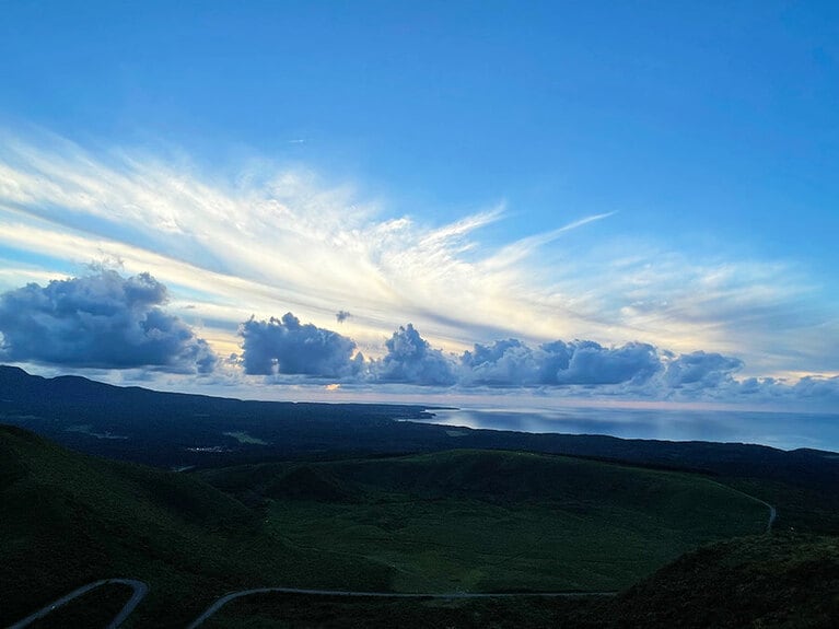 寒風山からの美しい風景。