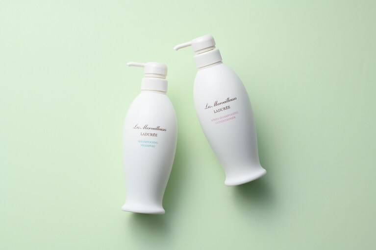 シャンプー/ヘア コンディショナー 各400mL 3,850円(6/1発売)／レ・メルヴェイユーズ ラデュレ