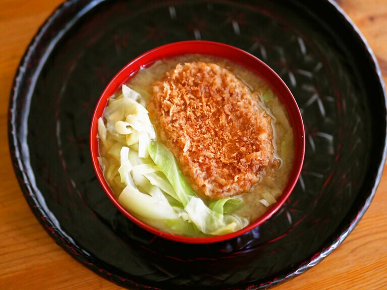 8月14日　コロッケのっけ味噌汁。