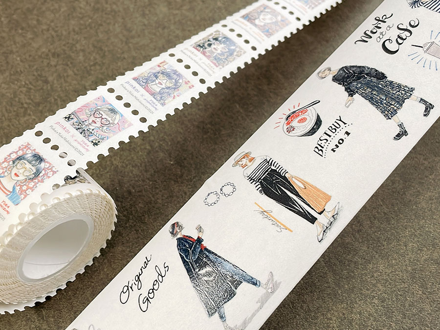 魯肉飯イラスト入りと切手タイプの2種類のマスキングテープ。
