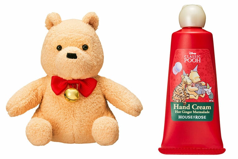 “クラシック プー”デザインのオリジナルマスコットはこの冬限定。ハンドクリームには保湿成分として、低分子ヒアルロン酸を配合。© DISNEY Based on the “Winnie the Pooh” works by A.A. Milne and E.H. Shepard.