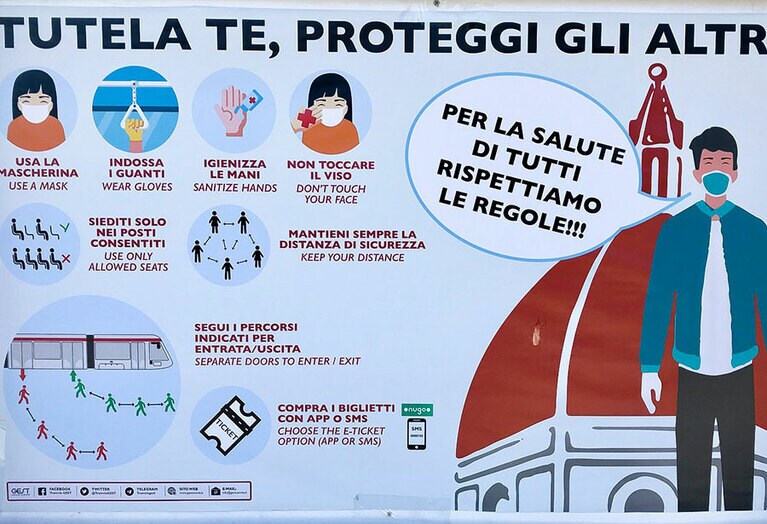駅構内のあちこちに乗車規則を図解説明した大きなポスターも。