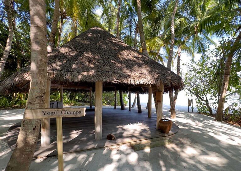 ヨガ・パヴィリオンは、「メーラ・スパ」に渡るボードウォークのすぐ近くにある。