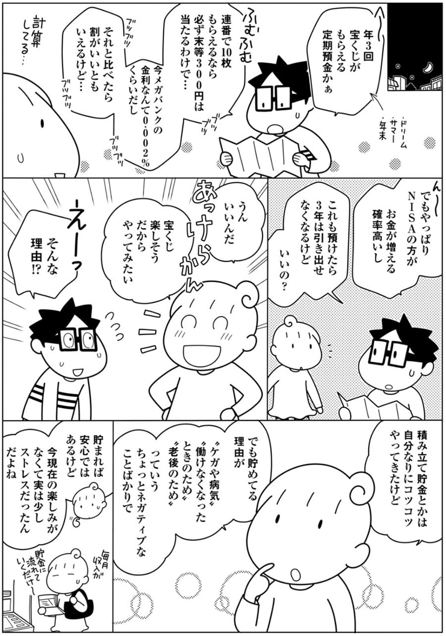 『やっとこっかな 近い未来のためにちょっぴり備える』より。