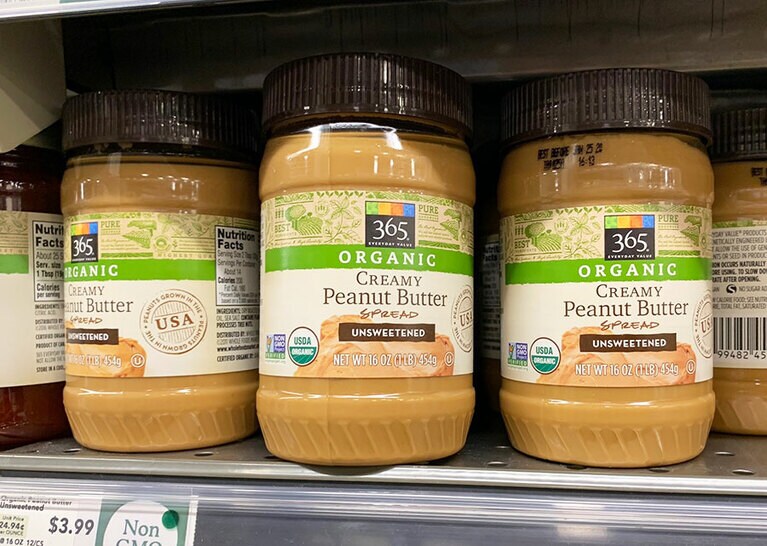 365 オーガニック クリーミー ピーナッツバター(unsweetened) 3.99ドル。