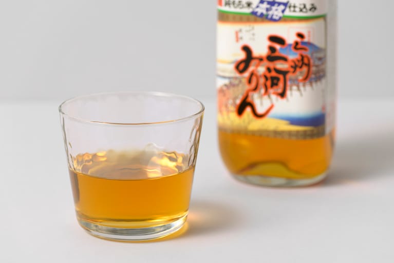 「三州三河みりん」はお酒として飲むことも。上品でキレのよい甘さが楽しめる。