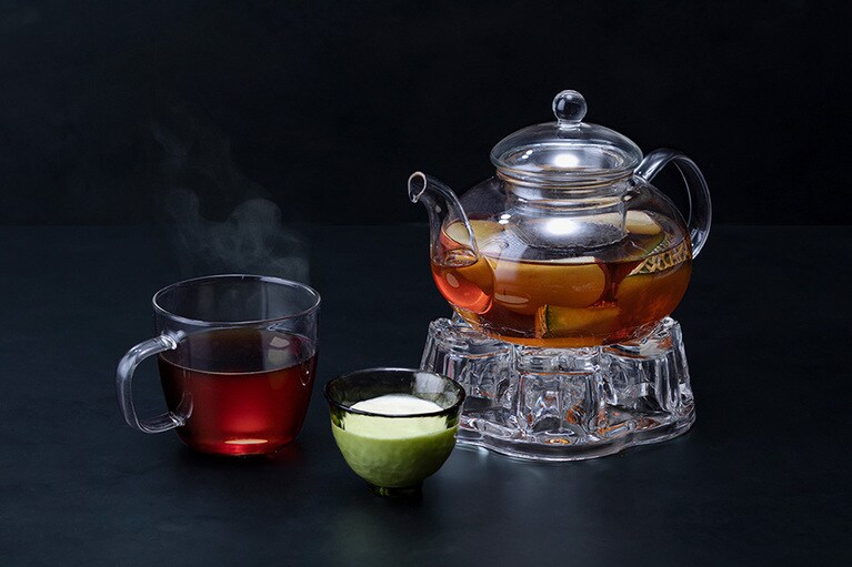 メロンのフルーツティーポッド。