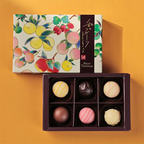 もへじ 和のフルーツトリュフ 6個／1,004円（税込）。