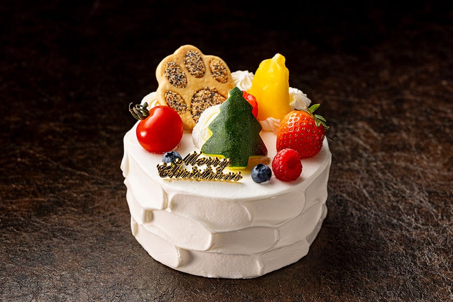 コンラッド東京「ドッグ・クリスマスケーキ」（直径12cm／4,000円）。