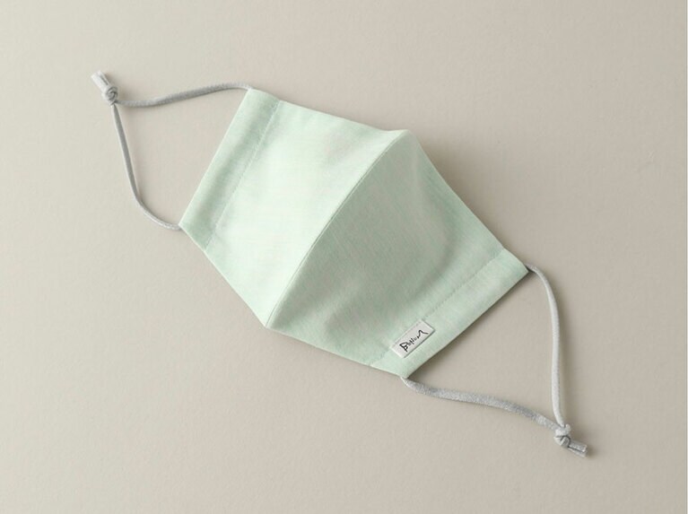 【BONUM(ボナム)】オーガニックコットンマスク グリーン 1,800円。