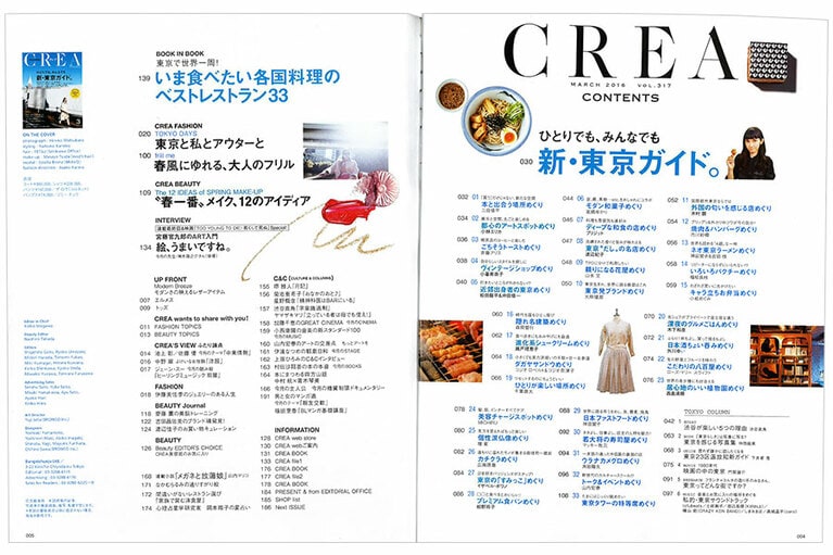 2016年3月号目次。