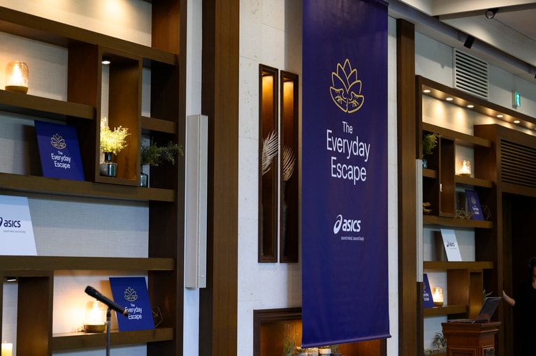 アシックスによる「Everyday Escape」イベントが行われた東京・表参道の会場。