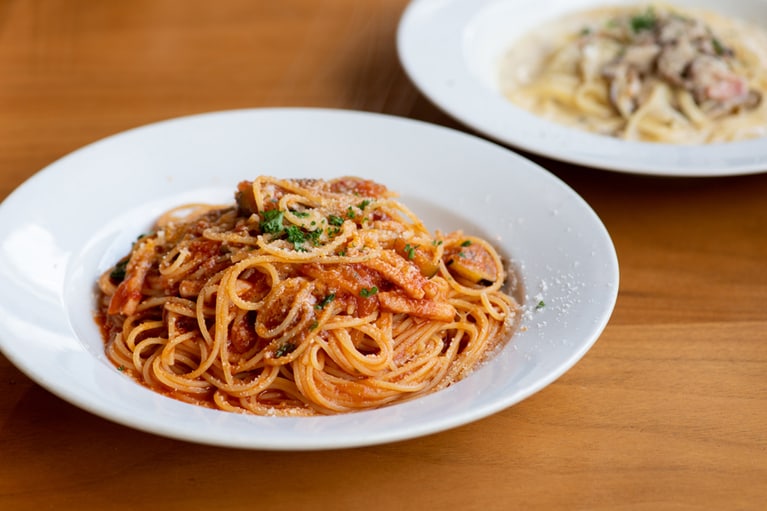 五島牛のボロネーゼ 1,200円。五島牛100％の贅沢な一品。