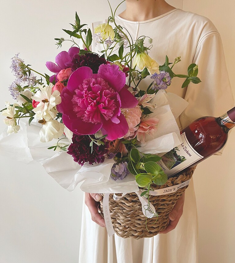Mother’s day 花＋ワインセット『Healing Garden』18,700円。