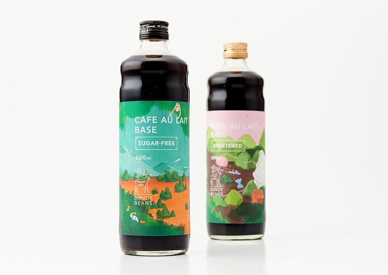 BUNDY BEANS「カフェオレベース」各600ml 1,400円。