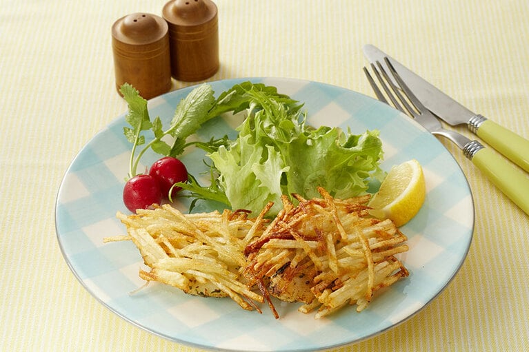 タラのハッシュドポテト焼き。