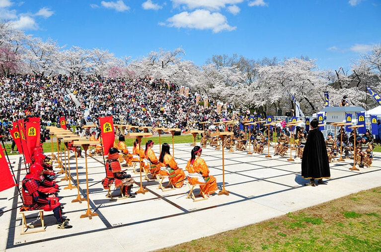 天童桜まつり 人間将棋。