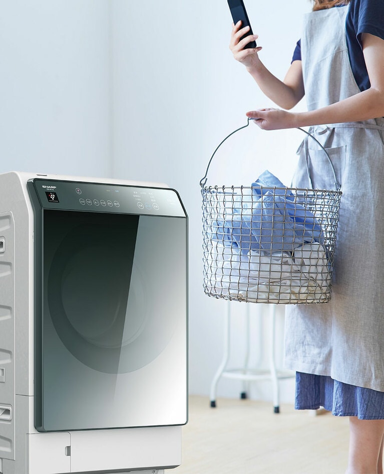 キャプ：シャープ「プラズマクラスター洗濯乾燥機 ES-W113」258,000円(実勢価格)。