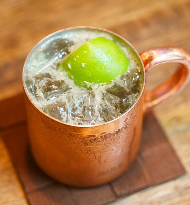 フレッシュな生姜の香りが鮮烈。モスコミュール1,300円。