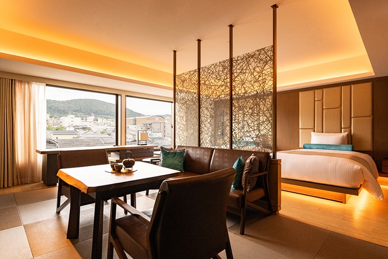 京の気韻をテーマにしたジュニアスイート「セレスティン東山」。