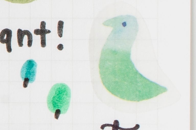 マステのイラストを切り抜いて貼るだけ。