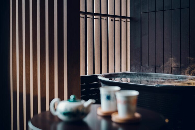 部屋付き露天風呂に繰り返し入る贅沢。できれば連泊したい。