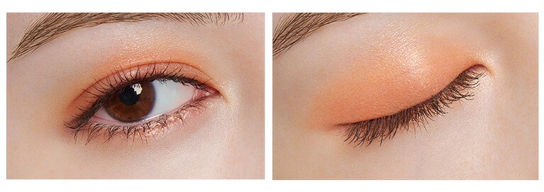 OR01 透けラメオレンジの仕上がりイメージ。