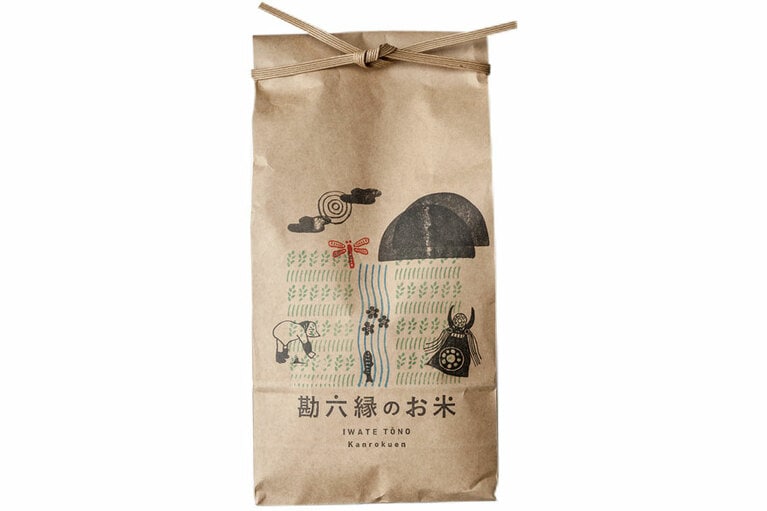 自然栽培・天日干し「遠野4号(白米)」 1.5kg 1,800円(税込)／勘六縁