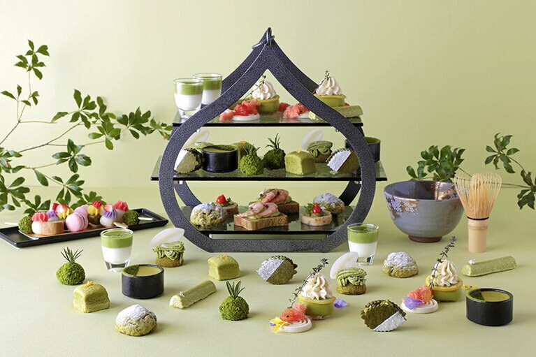 「お茶アフタヌーンティー ～雅な茶会～」のイメージ。1名5,819円（税・サ込）。予約は2名または4名にて受付、3日前までのオンライン予約限定。