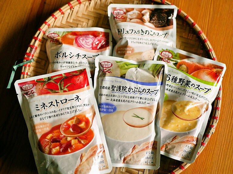 エム・シーシー食品「朝のスープシリーズ」。