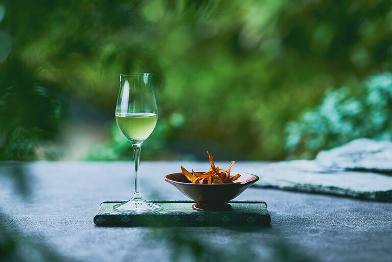 ウェルカムデセール＆ウェルカムティー（玉露「甘露」）のイメージ。