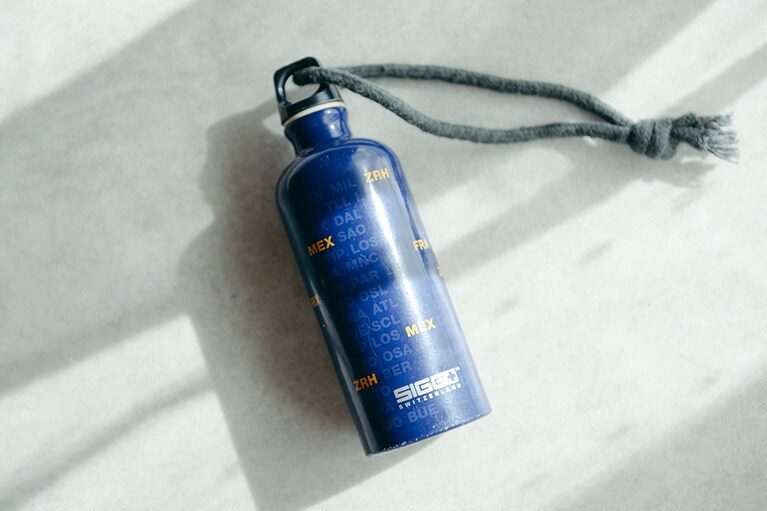 20年以上前にドイツで購入して以来愛用しているルフトハンザとのコラボSIGGボトルがお気に入り。