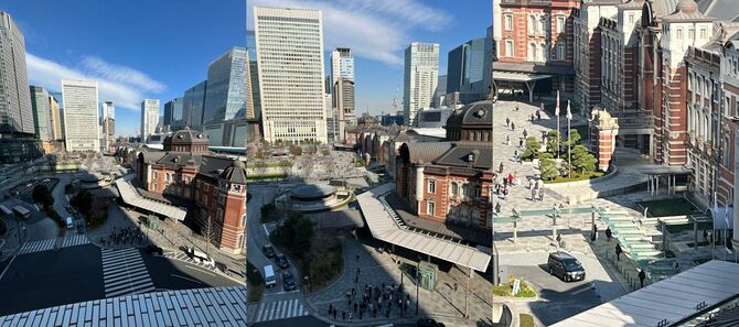 こちらはiPhone 13 miniで0.5倍＋1倍＋デジタル5倍ズームで撮影したもの。画質はほぼ同等ですが、デジタルズーム時ののっぺり感は控えめです