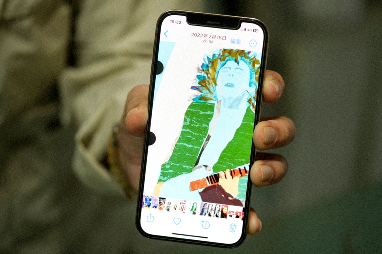 近田さんの描いたT・レックスのマーク・ボラン。