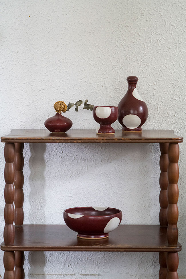 ネーミングも楽しい〈shiratama×azuki〉酒杯 4,000円ほか。