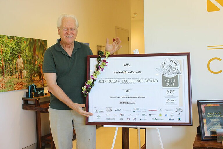 「国際ココアオブエクセレントアワード」金賞を受賞したKuiaのCEO、グナス・ヴァルキルス博士(Dr.Gunars Valkirs)。