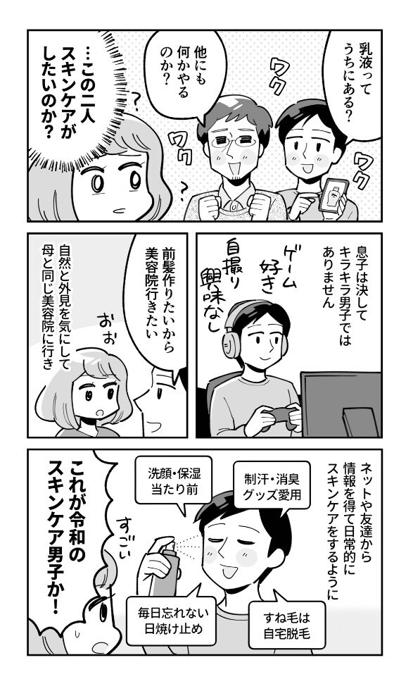 『父と息子のスキンケア』（ハヤカワ新書）より。©いまがわ