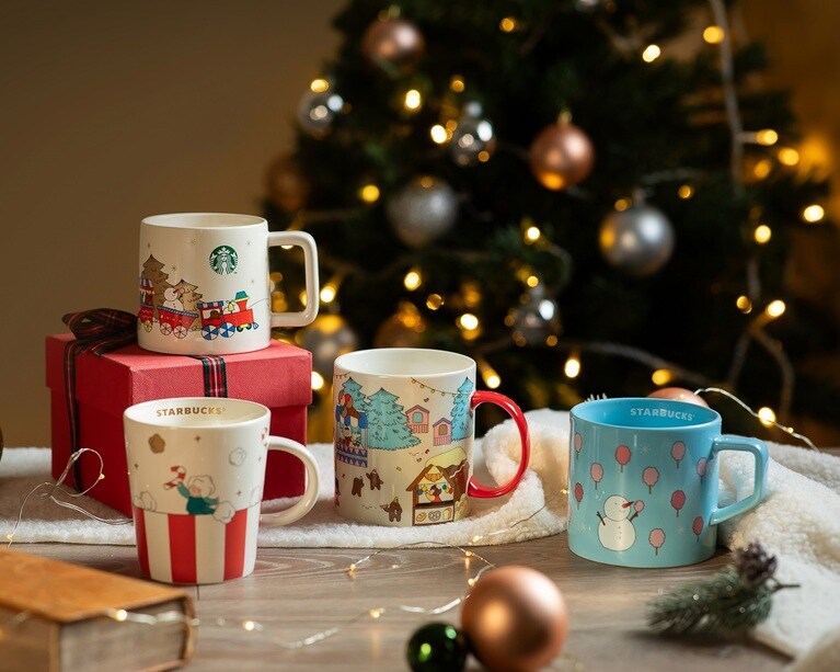 子どもたちへのクリスマスプレゼントにも喜ばれそう。右：580元（414mL）、中央：580元（473mL）、左上・左下：550元（355mL）。