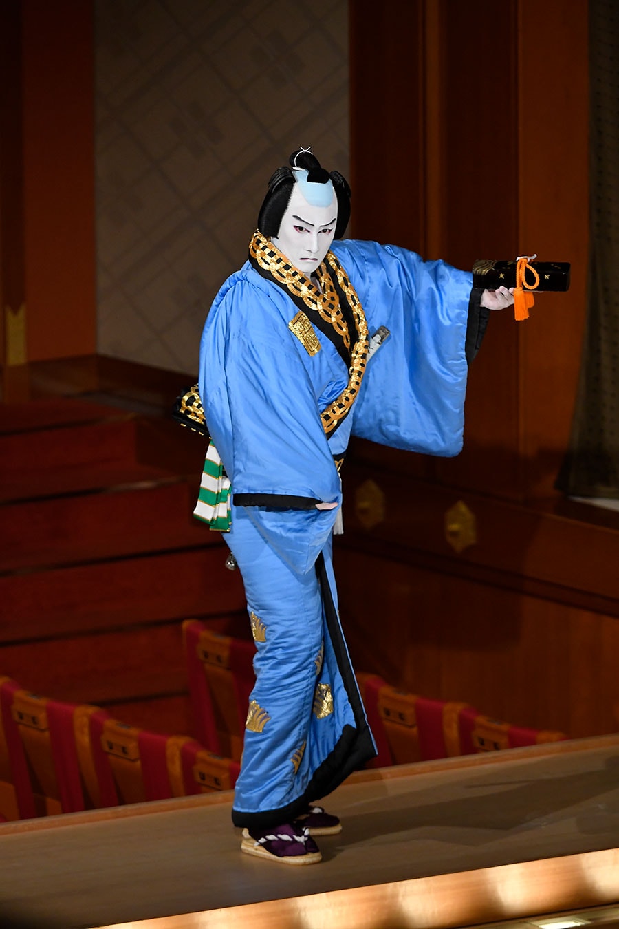 令和3年8月歌舞伎座『源平布引滝 義賢最期』下部折平実は多田蔵人（©松竹）