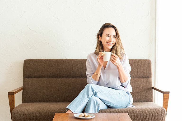 「水分補給をしっかりして、めぐりのいい体をキープすることが美の基本」と道端さん。