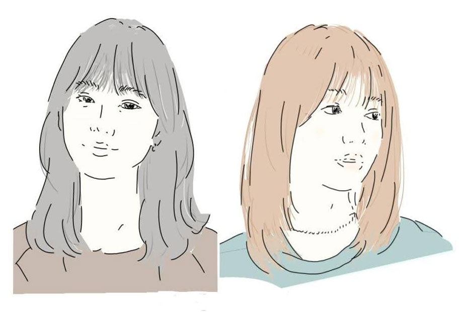 近年の前髪は厚みを作らず、おでこが透けるぐらいの薄さにするのがポイント。ヘアオイルやバームで細く艶のある毛束を作り「束感」を出す。