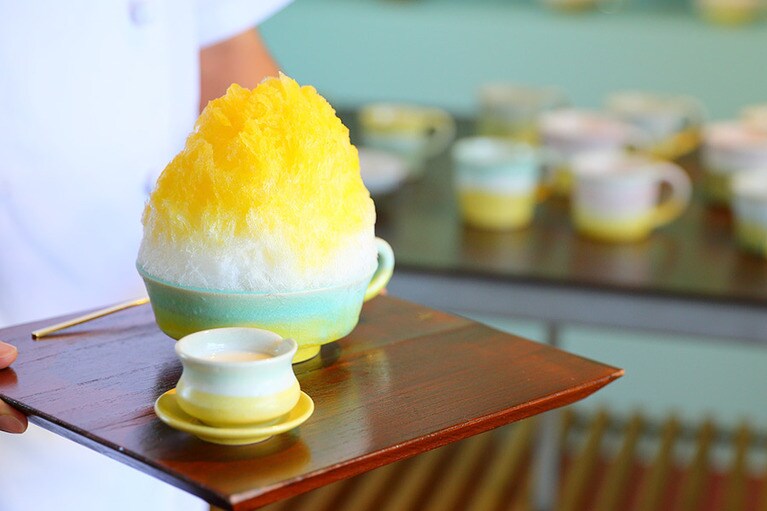 【瑠庵＋島色(るあん しまいろ)】季節のかき氷 800円(税込)。