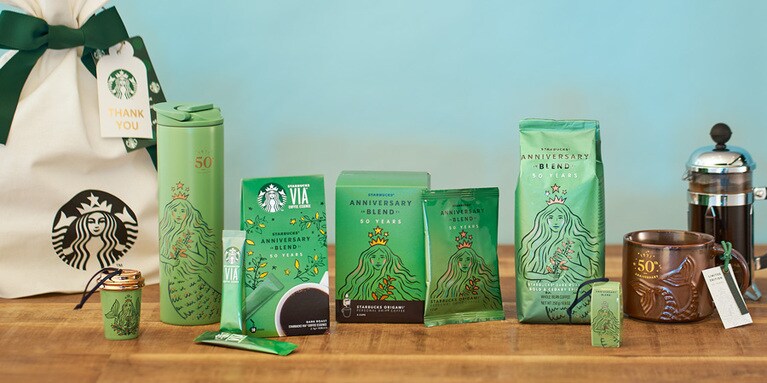 スターバックスは今年アニバーサリーブレンド 50thです。