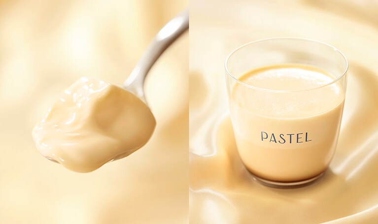 プリン職人の知恵と技術が詰まった2層仕立ての「なめらかプリン 1984」。上層で生クリームの濃厚さを味わう→二層目で昔ながらのスッキリとしたミルキーさを味わう→カラメル層のほろ苦さを加えて味わう。3回変化する味わいが楽しめます。540円。