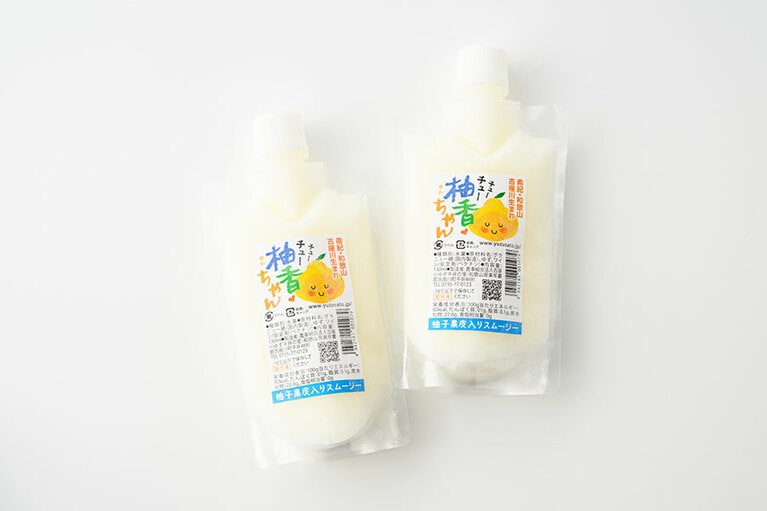 チューチュー柚香ちゃん 各310円（130ml）／古座川ゆず平井の里