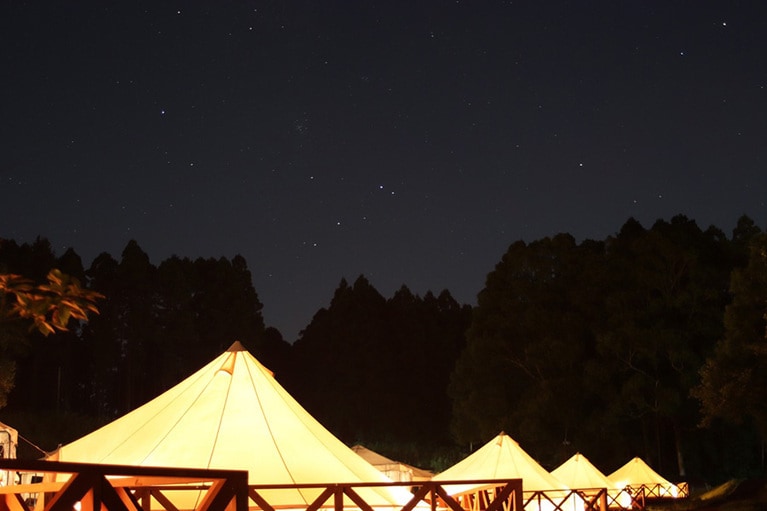 グランピング夜景。