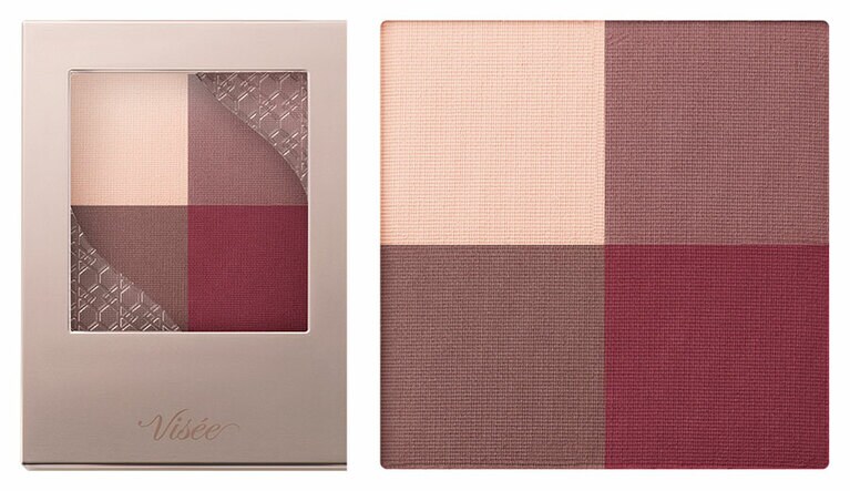 ピンク系ベージュ、紫ニュアンスのあるブラウンの２色と、ピンクと言ってもいわゆるピンクではなくボルドーやレッドの混じったディープピンクの4色。ヴィセ　ニュアンス マット クリエイター PK-4 ダスティピンク。